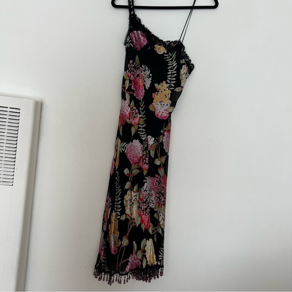 Vintage Betsey Johnson One Shoulder Dress with Beaded hem - Picture 2 of 6